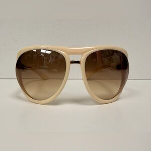 Tom Ford Cream Aviator Sunglasses